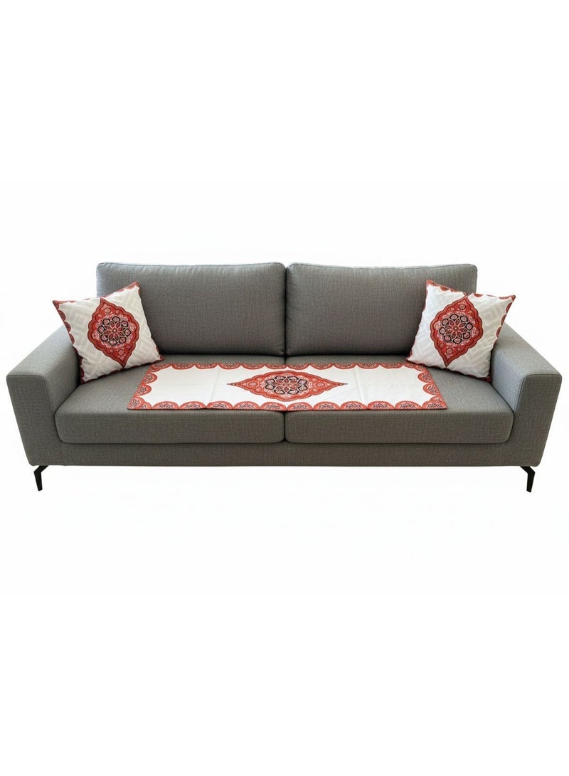 High Quality Ramadan Decorative Set, Linen Table Runner with 2 Cushion Covers, For decoration - Image 1